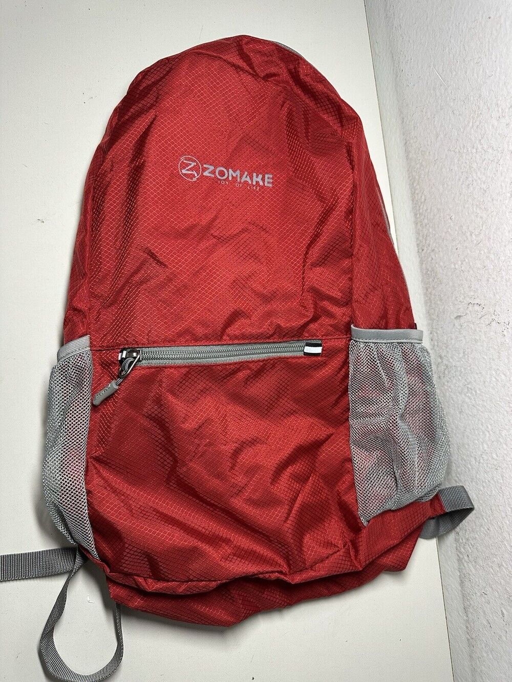 Zomake Joy Of Life Red Fold Up Packable Lightweight Backpack